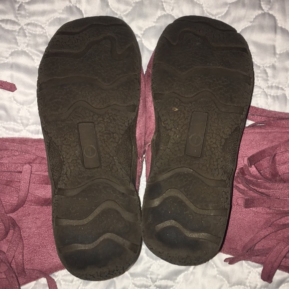 Girls Dusty Rose pink boots with fringe - Picture 4 of 5